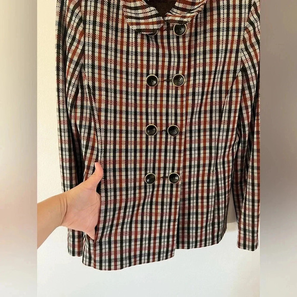 CAbi Jazzy Plaid Double Breasted Blazer & Kick Flare Cropped Ankle Pants Set - Picture 5 of 16